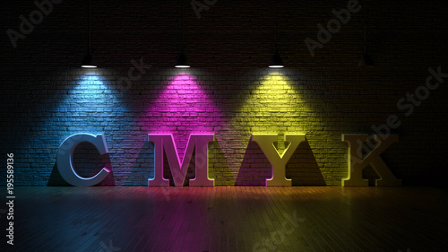 3d illustration of light color temperature by CMYK