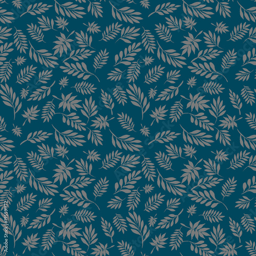 illustration of a watercolor pattern, seamless pattern of leaves and twigs green gentle colors.