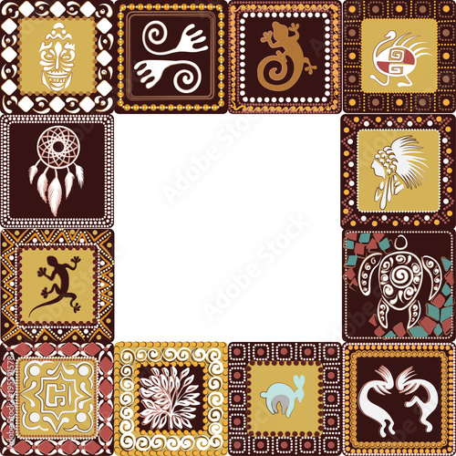 frame with imitation of elements of rock art
