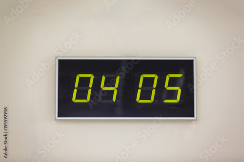 Fotografie Black digital clock on a white background showing Star Wars