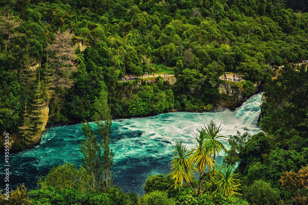View of Huka Falls in Taupo, New Zealand