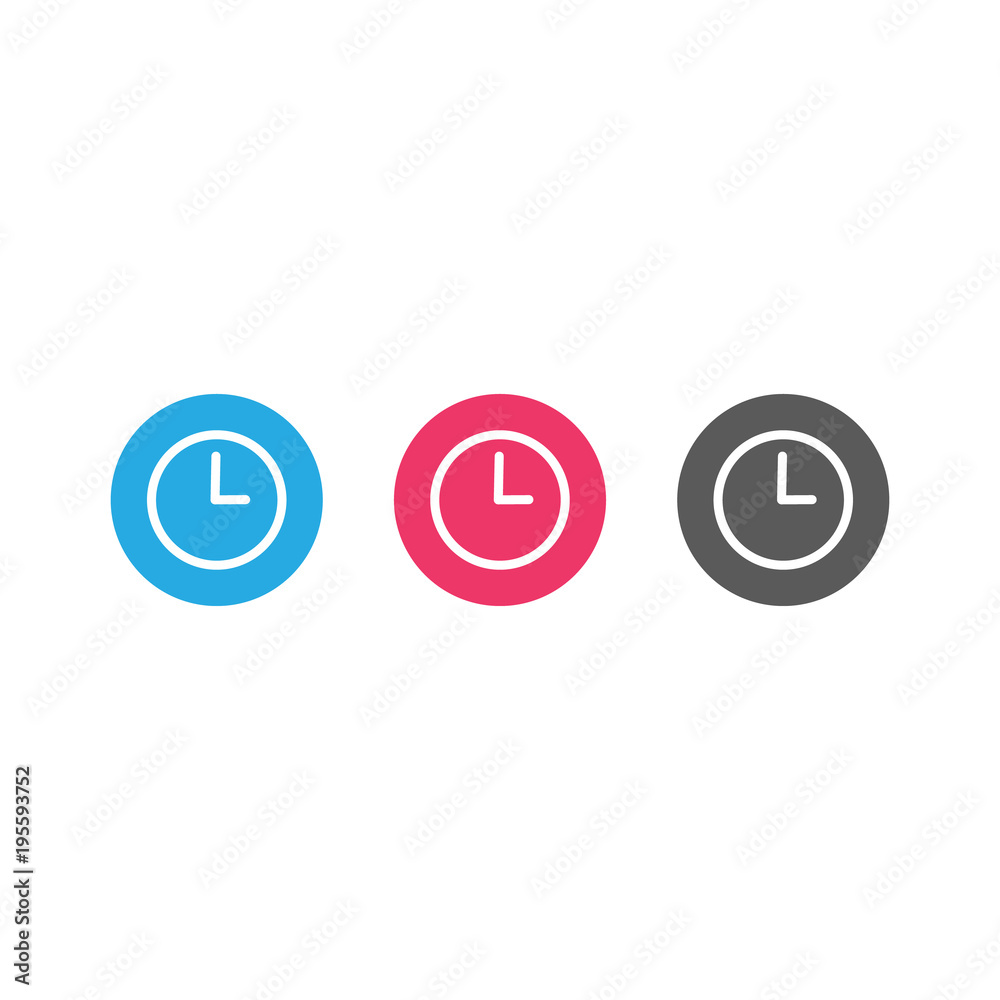 Clock icon. Flat Clock sign isolated Clock icon. Flat Clock sign isolated
