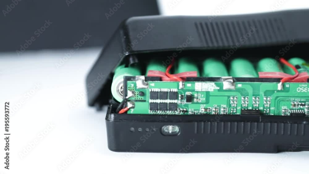 Inside of a lithium ion battery pack