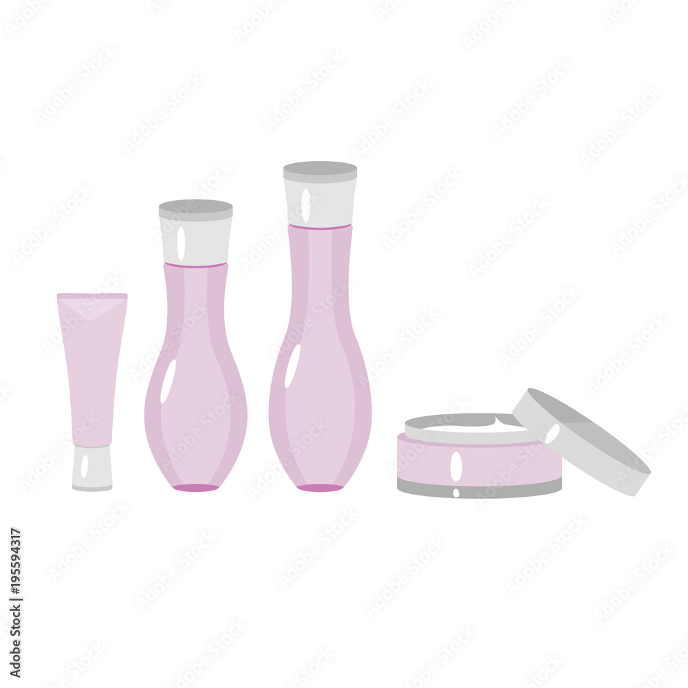 基礎化粧品の容器のイラスト 化粧水と乳液と美容液と保湿クリーム Stock Vector Adobe Stock