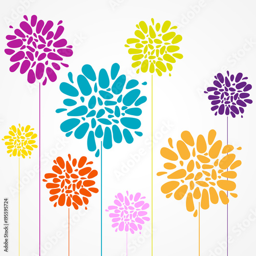 affiche fleurs colorés