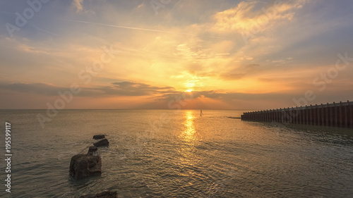 Sea view from breakwater Seaford, East Sussex