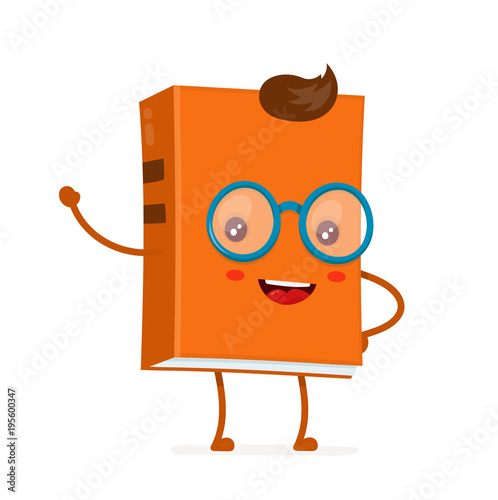 Funny happy cute smiling hipster book