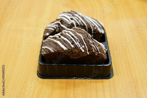 Chocolate Cake on a Wooden Table