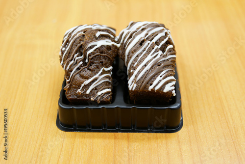 Chocolate Cake on a Wooden Table