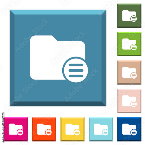 Directory options white icons on edged square buttons