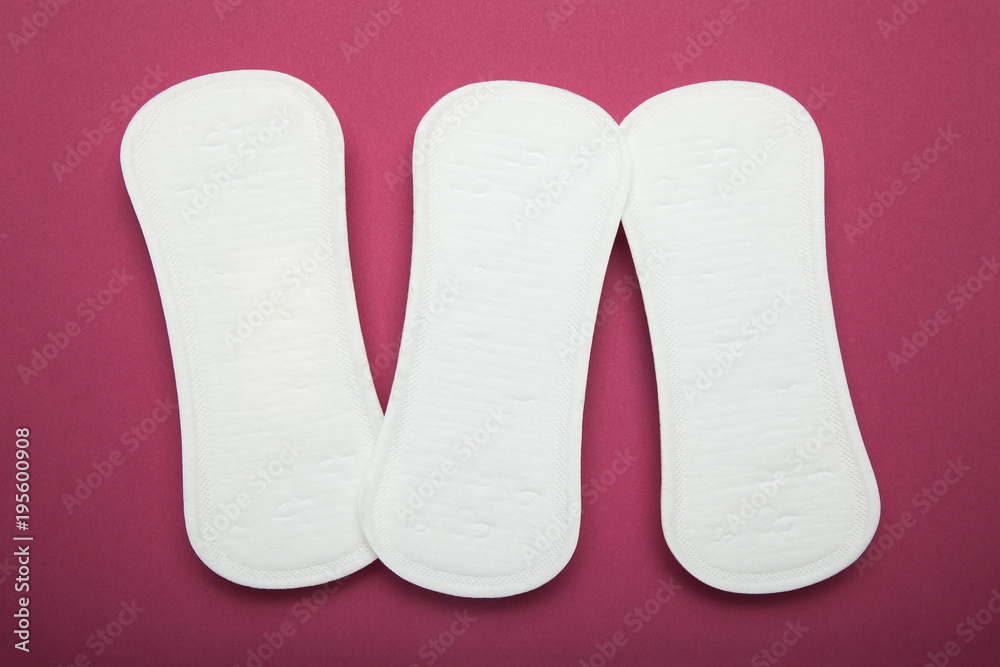 A set of hygiene pads, menstruation and menopause. A set of hygiene pads, menstruation and menopause.