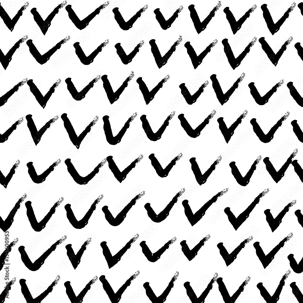 Vector hand drawn black and white seamless pattern in grunge style. Brush stroke, geometric shapes ornament illustration. Good for packaging paper, wallpaper and print design, etc. Vector hand drawn black and white seamless pattern in grunge style. Brush stroke, geometric shapes ornament illustration. Good for packaging paper, wallpaper and print design, etc.