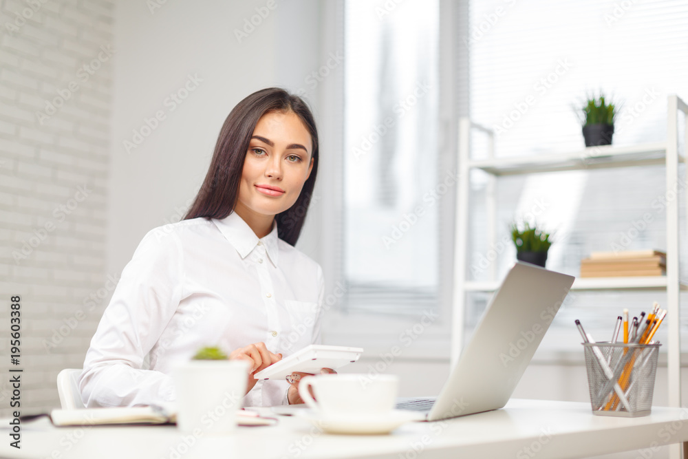 business woman working at the office business woman working at the office