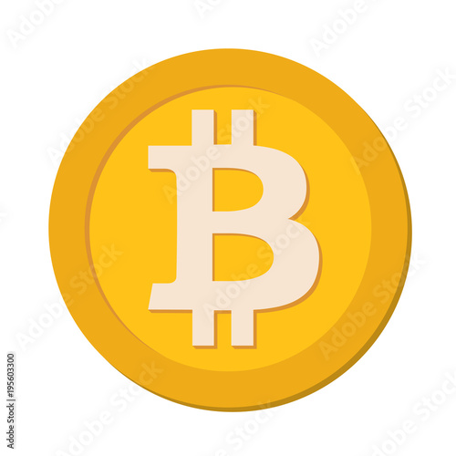 Flat Bitcon isolated vector icon