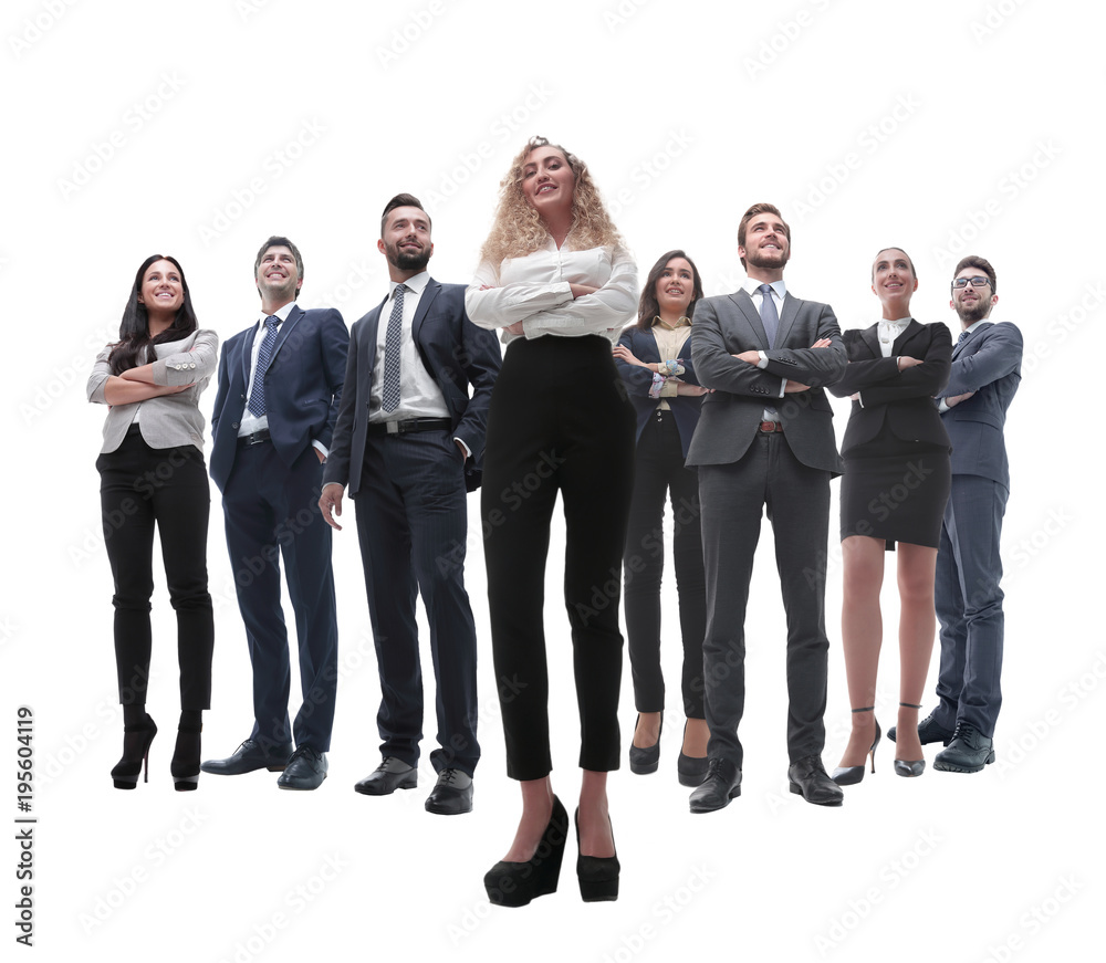 happy successful business team isolated on white background happy successful business team isolated on white background
