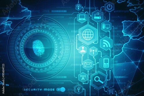 Fingerprint Scanning Technology Concept 2d Illustration