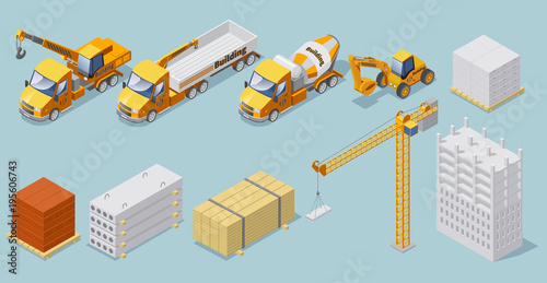Isometric Industrial Construction Collection
