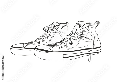 Hand drawn sneakers vector illustration