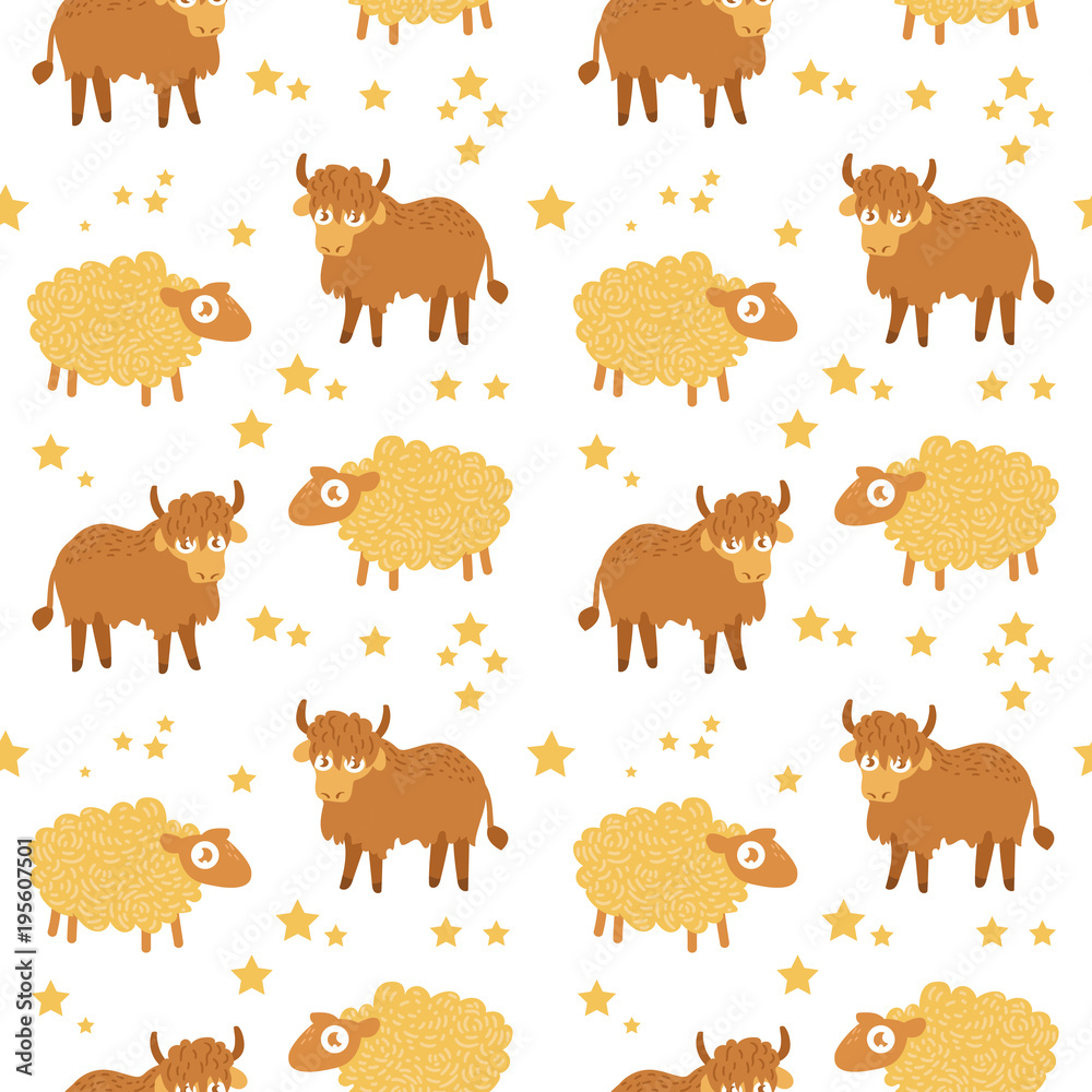 Obraz premium Children's seamless pattern. Vector