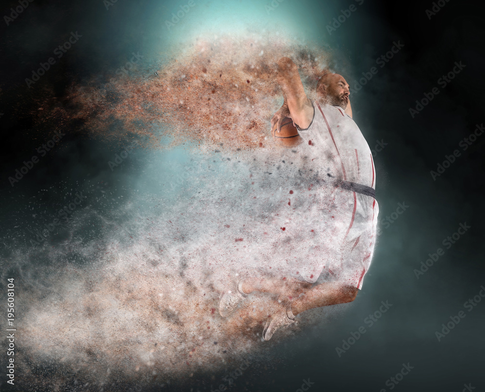 Fototapeta premium Soccer player with ball in action outdoors