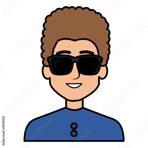 young man with sunglasses character