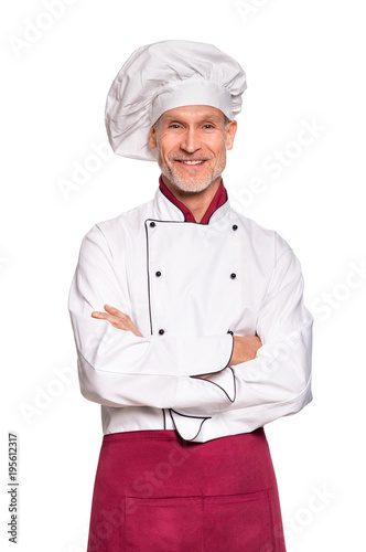 Senior chef smiling
