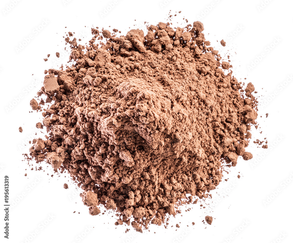 Cocоa powder or carob powder on white background. Cocоa powder or carob powder on white background.
