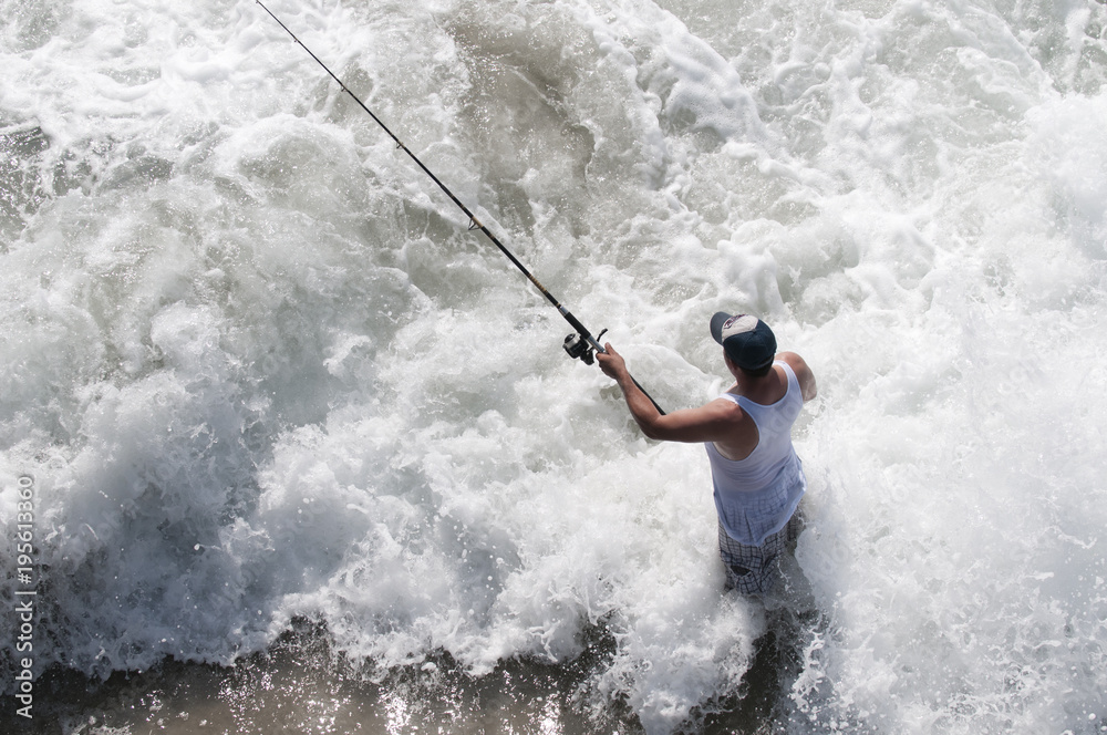 Naklejka premium Fisherman in rosarito baja california mexico