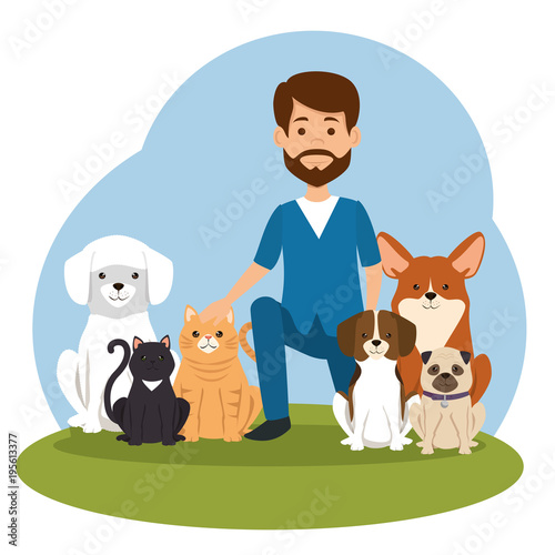 veterinary doctor with mascot character