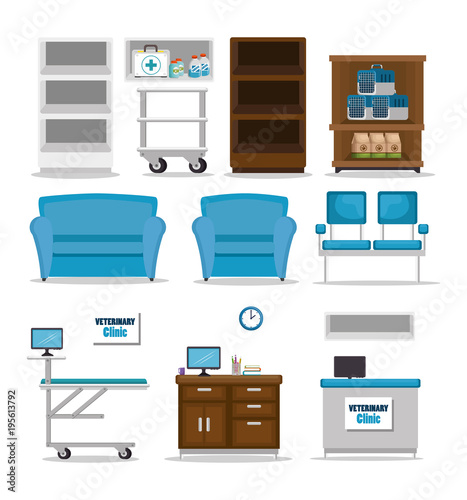veterinary clinic equipment set