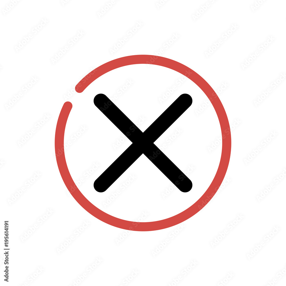 Obraz premium Delete vector icon. Delete button. No.
