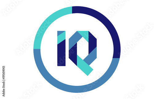 IQ Global Blue Ribbon letter Logo