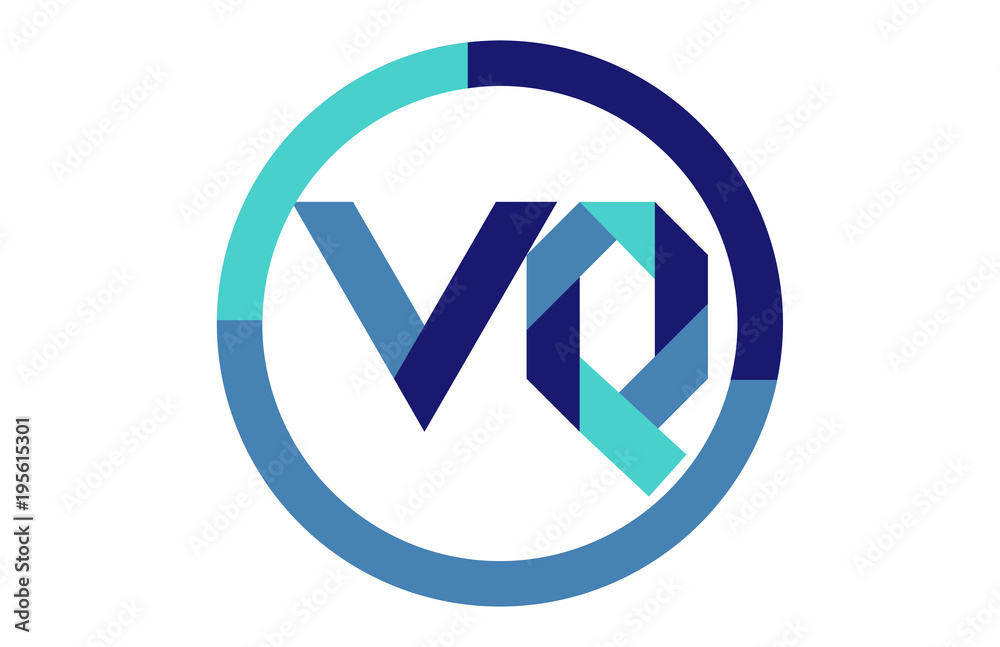 VQ Global Blue Ribbon letter Logo VQ Global Blue Ribbon letter Logo
