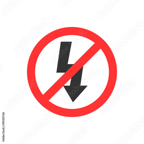 Free Download Lightning symbol. Photo sign. No Flash. Electric sign. Vector illustration. Flat design. - GFXLoad