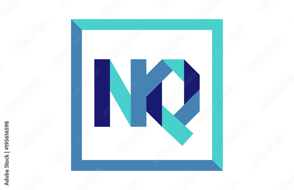 NQ Square Ribbon Letter Logo