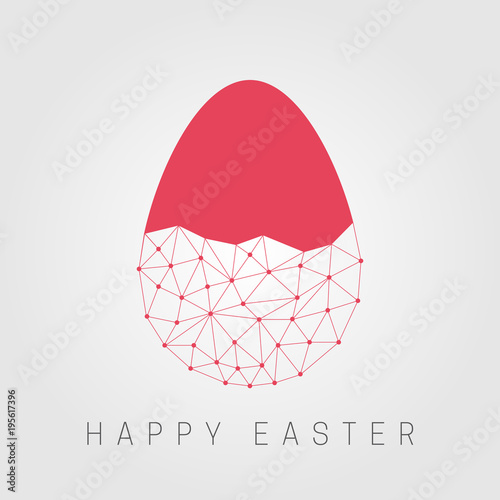 Polygonal Easter egg.  Network connections concept. Happy Easter holidays.