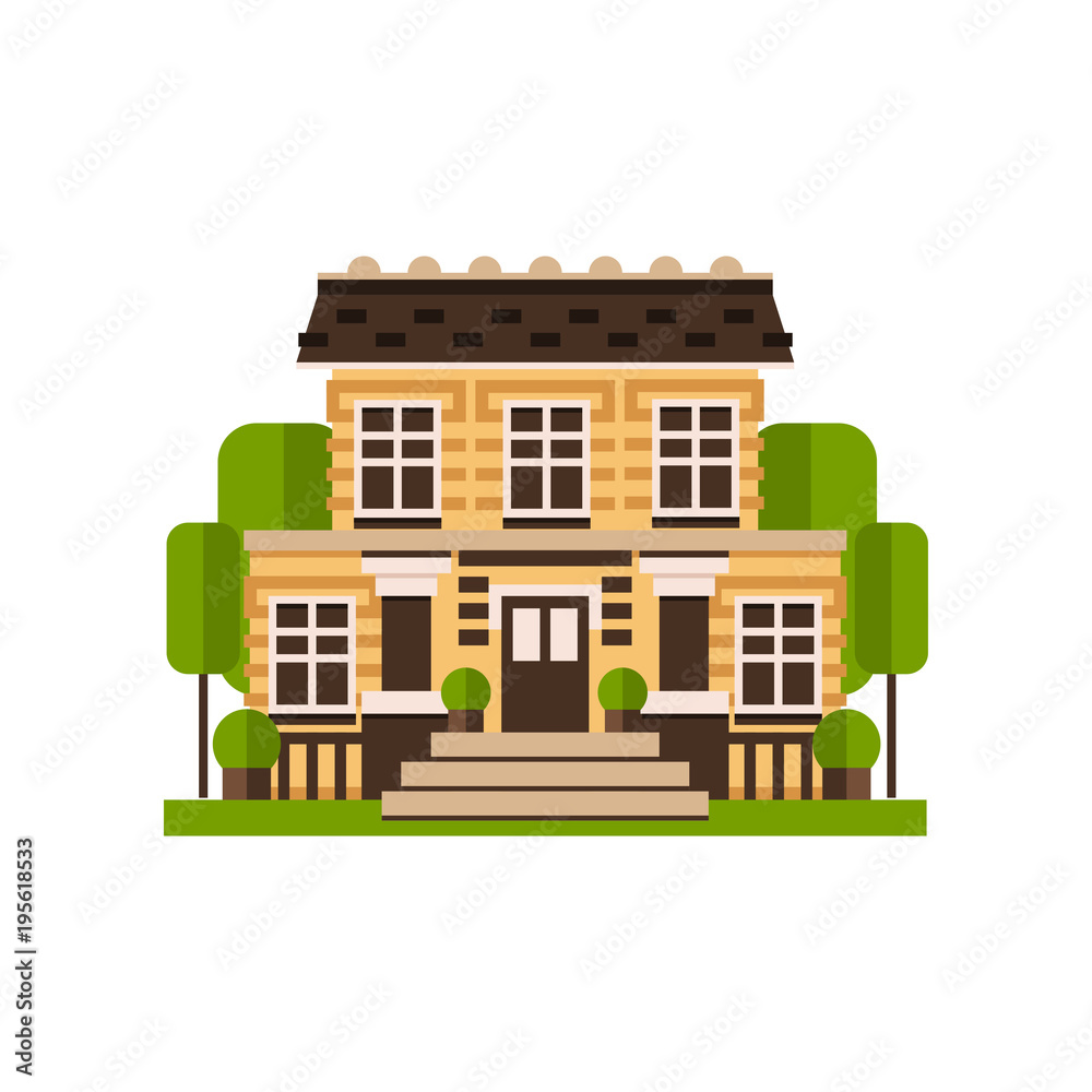 Village cottage, farm building, countryside construction vector Illustrations on a white background