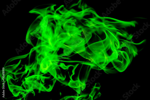 beautiful green tongues of flame, fire dance, background texture