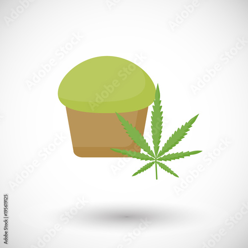Marijuana or cannabis cookie vector flat icon