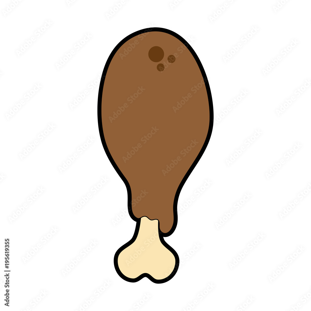 Fototapeta premium Chicken thigh food vector illustration graphic design