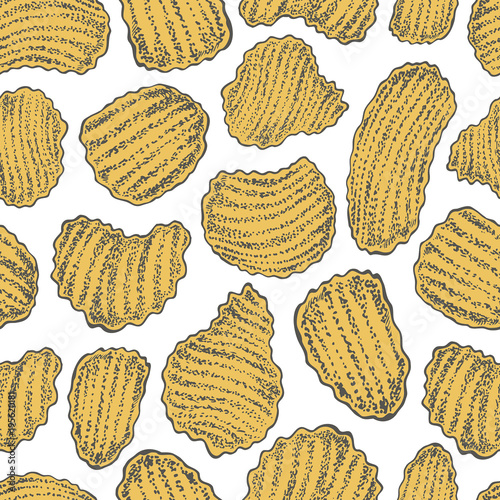 Chips. Vector hand drawn graphic illustration.