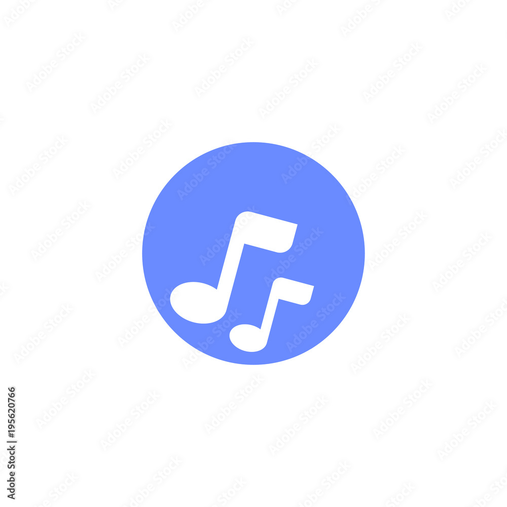 blue and white icon vector illustration of musical notes blue and white icon vector illustration of musical notes