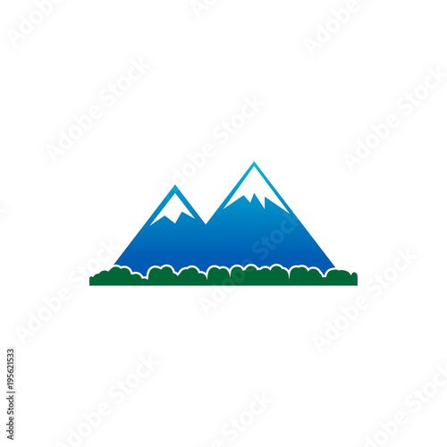 Mountain nature logo design template © haris