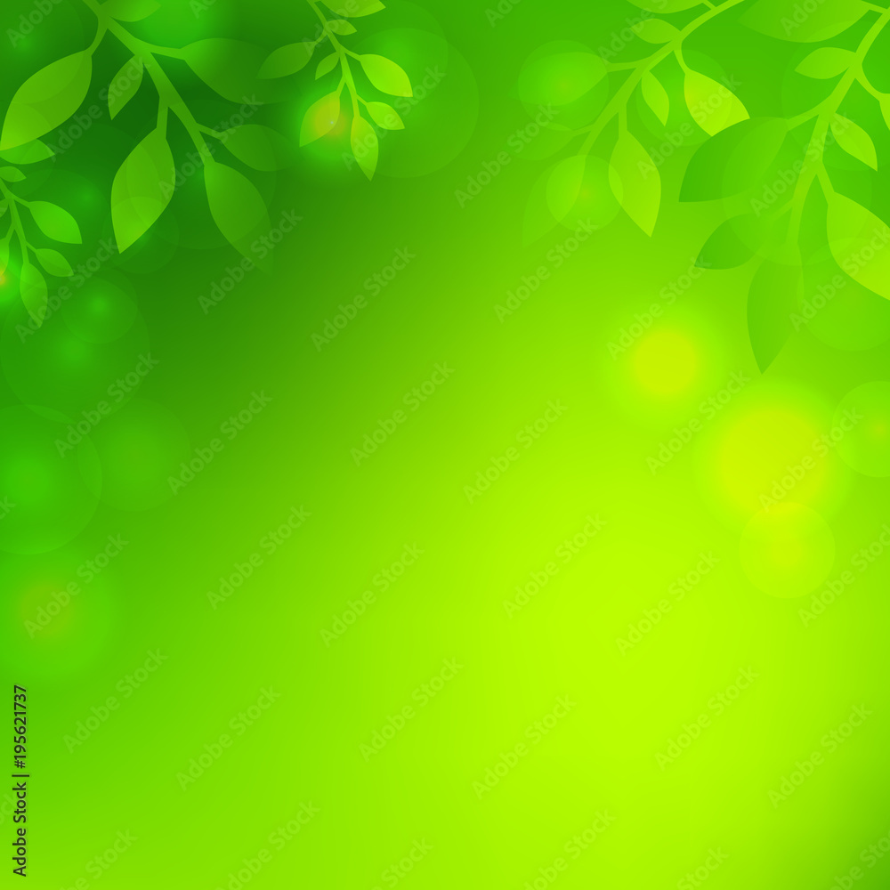 Green spring background with leaves. Vector illustration. Green spring background with leaves. Vector illustration.