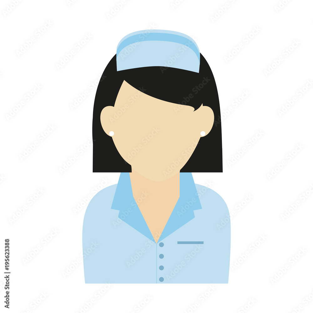 Woman nurse faceless profile vector illustration graphic design