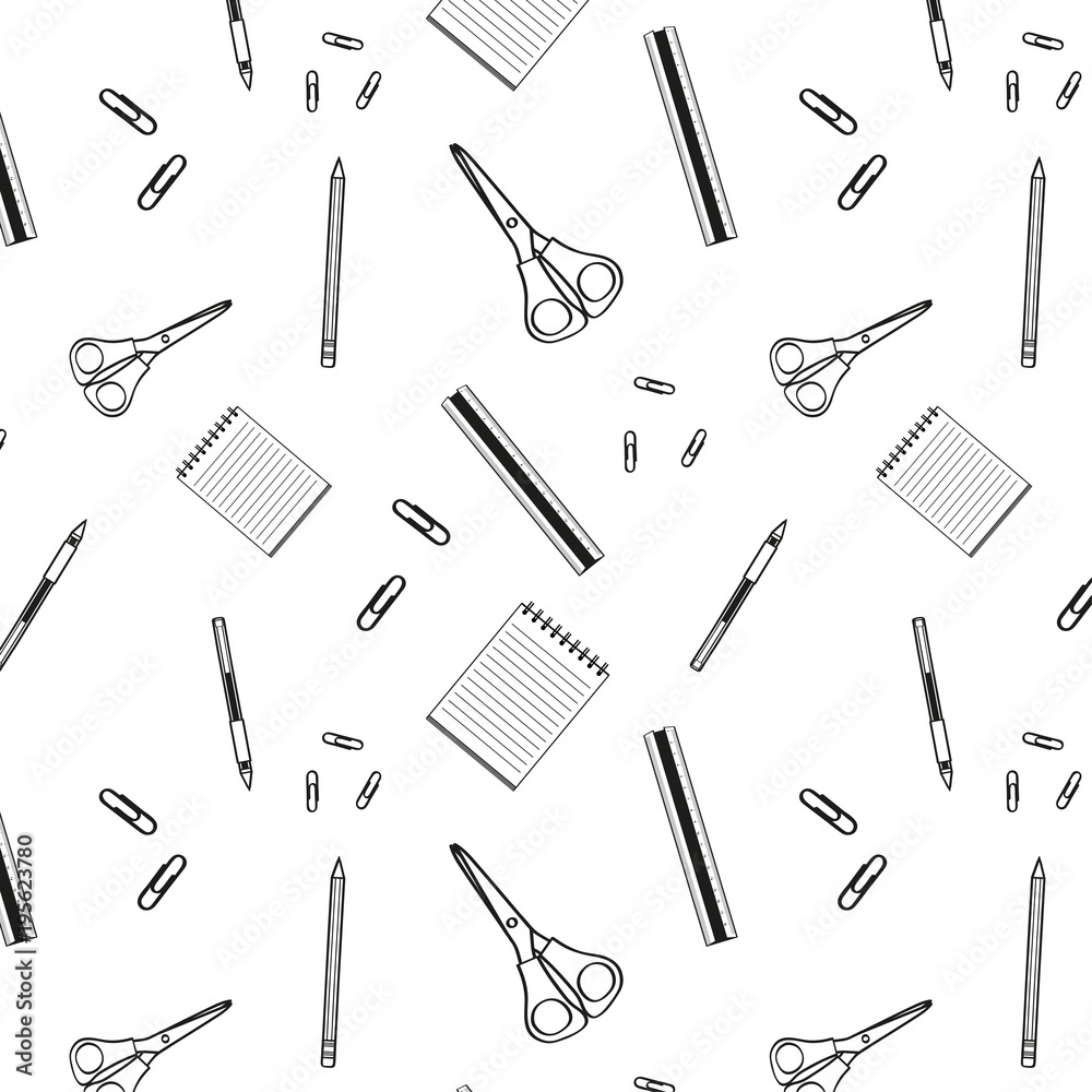 Business doodles seamless pattern with office elements. Vector illustration Business doodles seamless pattern with office elements. Vector illustration