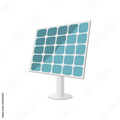 Solar panel icon in flat style isolated on white background. Vector illustration.