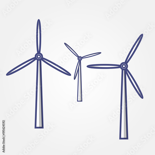 Wind turbine icon. Vector illustration.