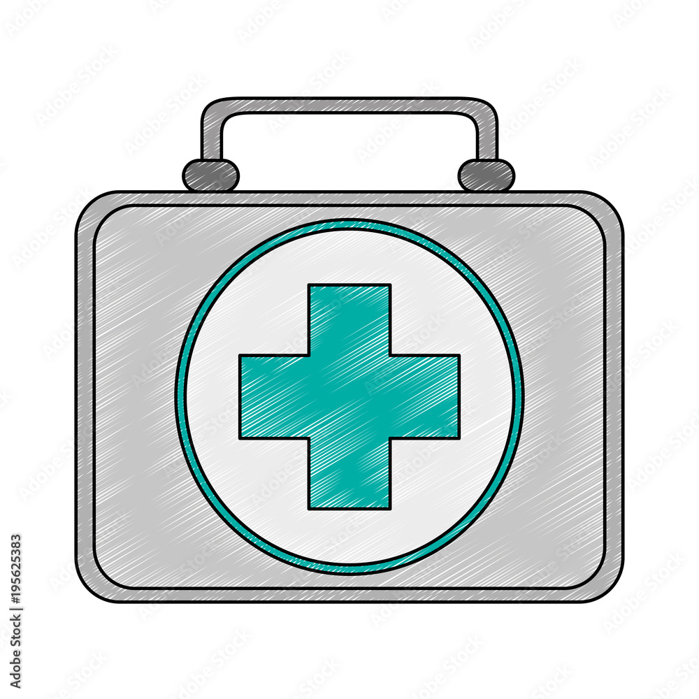 Obraz premium First aids suitcase vector illustration graphic design