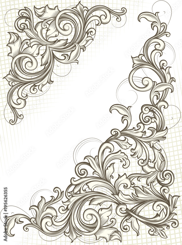 Fototapeta premium Vintage decorative corners